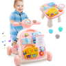 Premergător Muzical 3-în-1 pentru Bebeluși | Activități Educative și Masă de Joacă - Roz