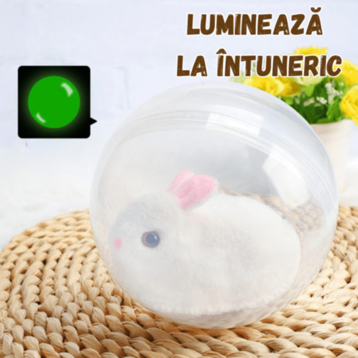 Iepuraș Interactiv în Bilă Luminoasă care Se Mișcă (culoare aleatorie)