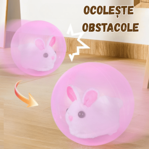 Iepuraș Interactiv în Bilă Luminoasă care Se Mișcă (culoare aleatorie)