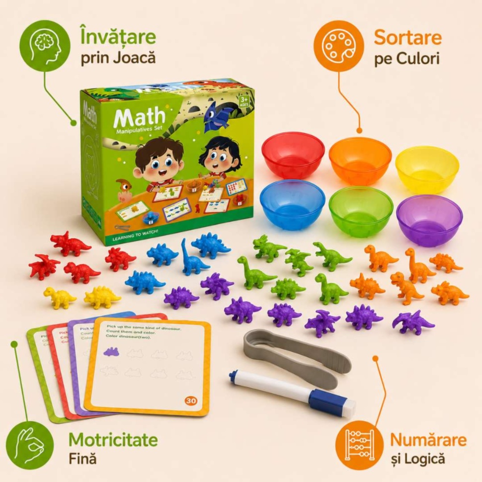 Beneficii joc educativ Montessori cu dinozauri