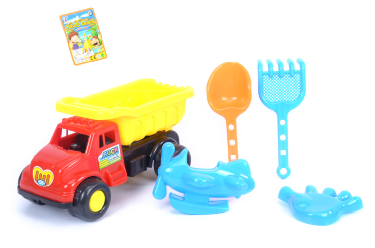 Camion cu 4 Accesorii de Nisip, 33cm 