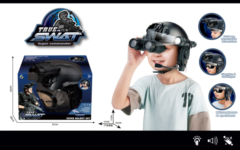 Cască Anti-Tero cu Lanternă, Megafon, Binoclu și Hands-Free