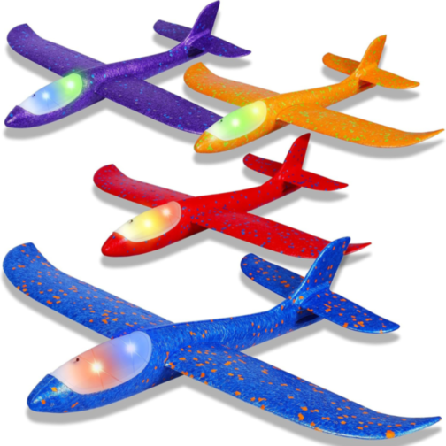 1buc. Avion planor din spumă cu LED-uri 