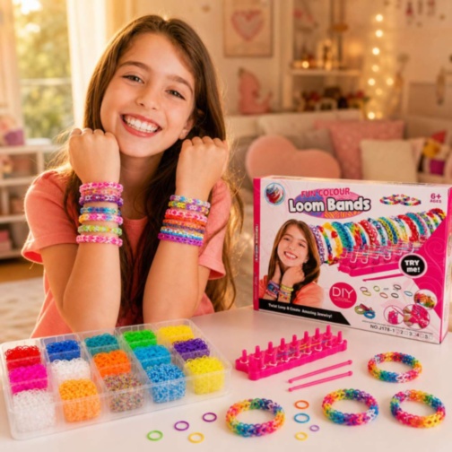 Set Loom Bands DIY pentru Brățări Colorate