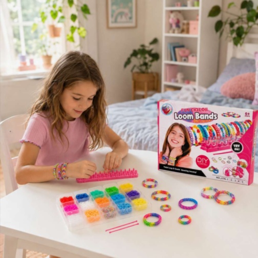 Set Loom Bands DIY pentru Brățări Colorate