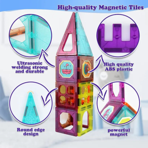 Set de Construcție Magnetică 32 Piese | Jucărie Educativă STEM pentru Copii