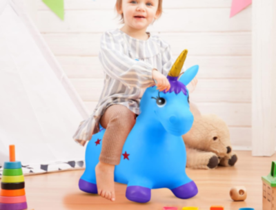 Unicorn Gonflabil cu Lumină și Sunet pentru Copii (culoare aleatorie) | image