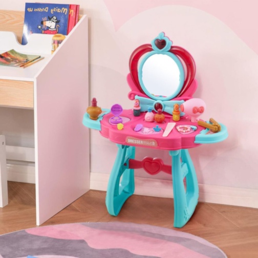 Masă de Toaletă pentru Copii cu Oglindă și Accesorii