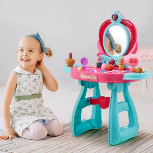 Masă de Toaletă pentru Copii cu Oglindă și Accesorii