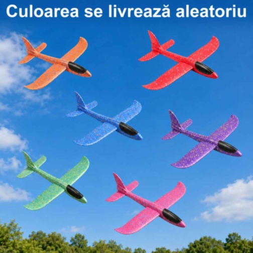 Avion planor din spumă EPP pentru copii, 35 cm