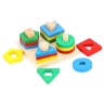 Stivuitor de Lemn cu 4 Forme Geometrice Multicolore