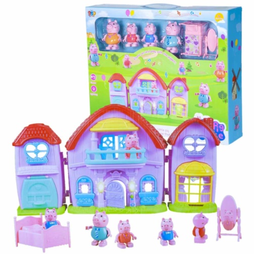 Căsuța Purcelușei Peppa cu 4 Figurine și Mobilier