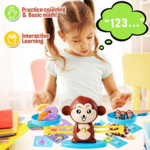Joc educativ - Maimuță cu Balanță pentru Numărare
