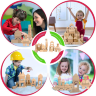 Set Blocuri de Construcție din Lemn - 22 Piese