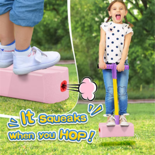 Jucărie Saltăreață Pogo Stick din Spumă cu Sunete Amuzante (culoare aleatorie)