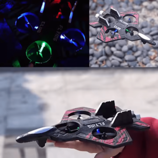 Dronă Avion cu Telecomandă și Lumini LED pentru Copii (culoare aleatorie) Dronă Avion cu Telecomandă și Lumini LED pentru Copii (culoare aleatorie)
