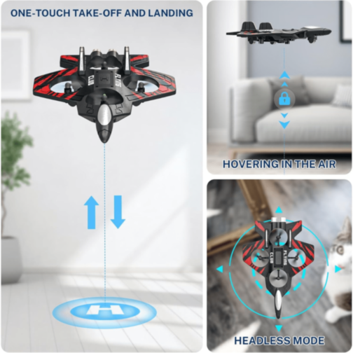 Dronă Avion cu Telecomandă și Lumini LED pentru Copii (culoare aleatorie) Dronă Avion cu Telecomandă și Lumini LED pentru Copii (culoare aleatorie)