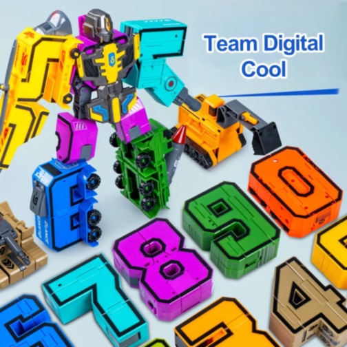 Robot Transformabil Cifre 5-9 pentru Copii