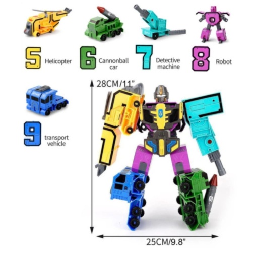 Robot Transformabil Cifre 5-9 pentru Copii
