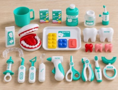 Set dentist turcoaz pentru copii cu păpușă și fotoliu | image
