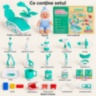 Set dentist turcoaz pentru copii cu păpușă și fotoliu