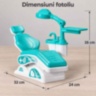 Set dentist turcoaz pentru copii cu păpușă și fotoliu
