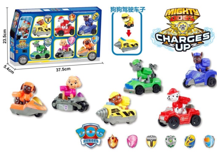 Set 6 Figurine cu Mașinuțe Patrula Cățelușilor