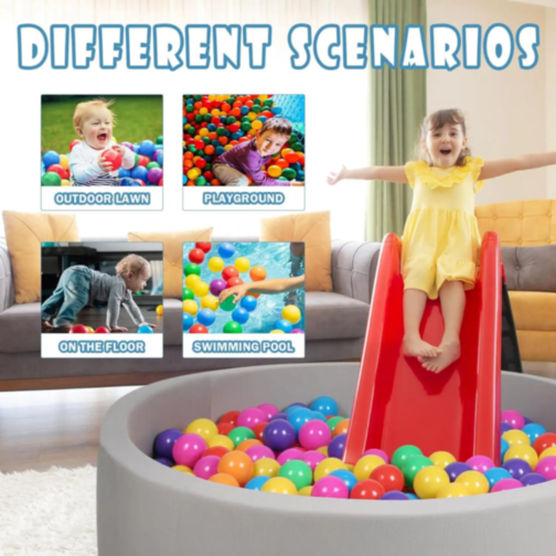 Set 60 de Bile Colorate din Plastic pentru Joacă - 5.5 cm