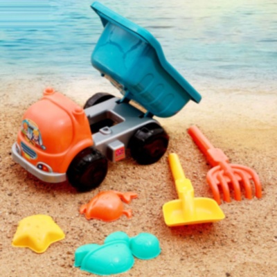 Camion Basculant de Jucărie cu Set Nisip – Excavator și Forme Marine (culoare aleatorie) | image