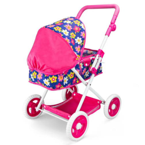 Cărucior de Jucărie pentru Păpuși cu Model Floral