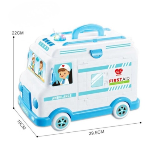 Ambulanță de jucărie cu trusă medicală pentru copii