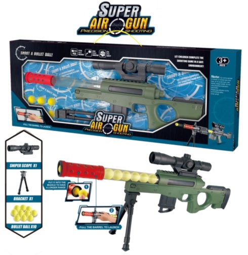 Pușca Sniper cu Aer Comprimat, 10 Bile din Burete