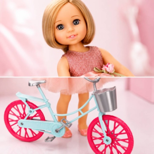 Păpușă cu Bicicletă și Accesorii pentru Fetițe