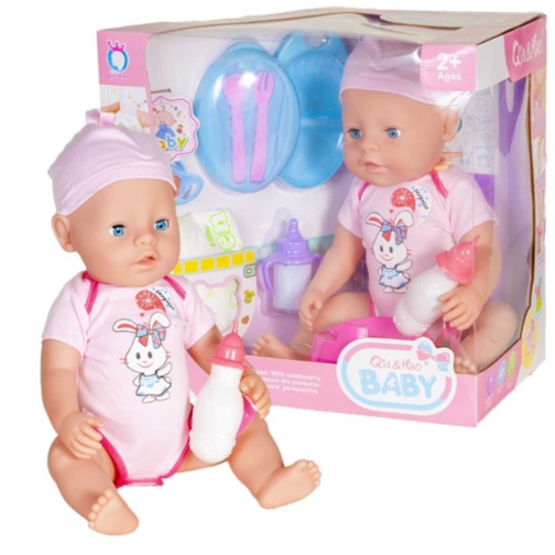 Bebelușul  la Oliță  Interactiv , cu 6 Sunete Realiste, Pampers, Oliță, Suzetă, Biberon și Tacâmuri