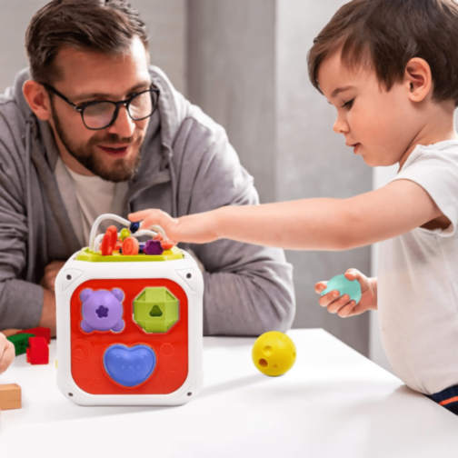 Cub educativ 7 în 1 cu forme, pian și labirint 