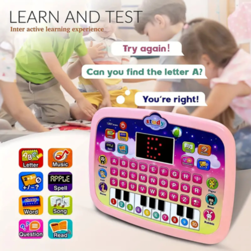 Tabletă Educativă Interactivă pentru Copii cu Litere, Muzică și Jocuri (culoare aleatorie)
