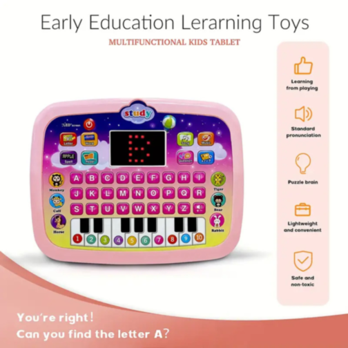 Tabletă Educativă Interactivă pentru Copii cu Litere, Muzică și Jocuri (culoare aleatorie)