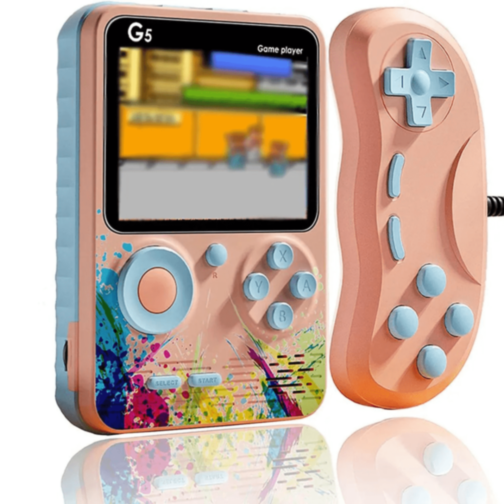 Consolă Gaming G5 cu Ecran Mare și Jocuri Clasice | Controler Inclus (culoare aleatorie)