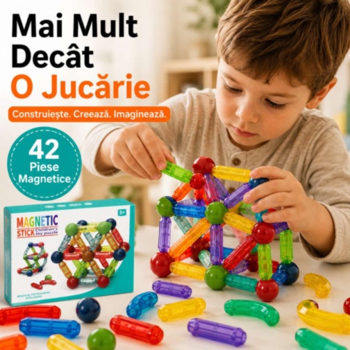 Set Magnetic de Construcție Creativă cu 42 Piese