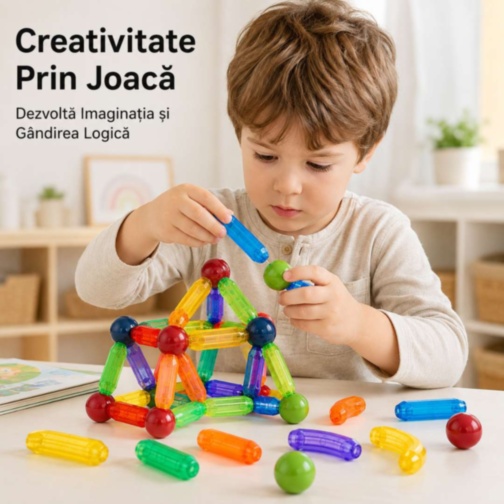 Set Magnetic de Construcție Creativă cu 42 Piese
