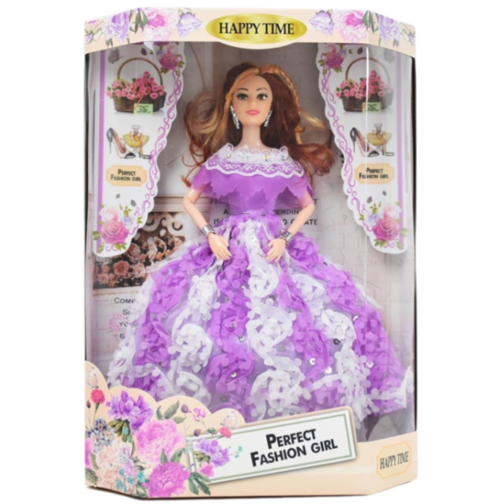 Păpușă Fashion Girl "Happy Time" cu Rochie de Bal (Culori Aleatorii)