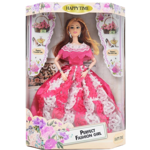 Păpușă Fashion Girl "Happy Time" cu Rochie de Bal (Culori Aleatorii)