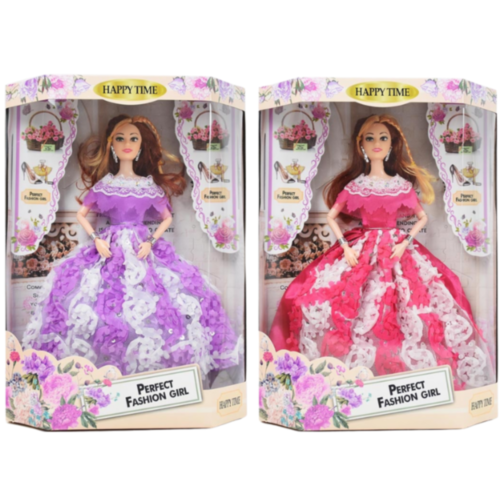Păpușă Fashion Girl "Happy Time" cu Rochie de Bal (Culori Aleatorii)