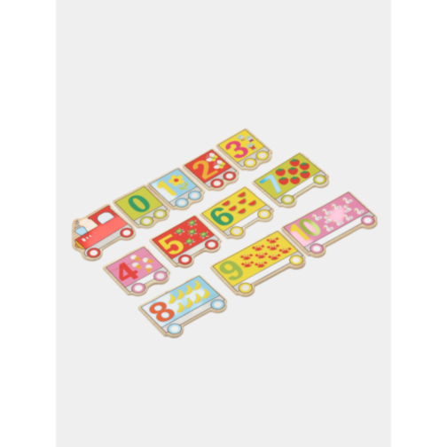 Puzzle Tren cu Numere și Vagoane