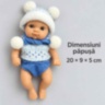 Păpușă bebeluș realistă de 20 cm cu hăinuțe tricotate