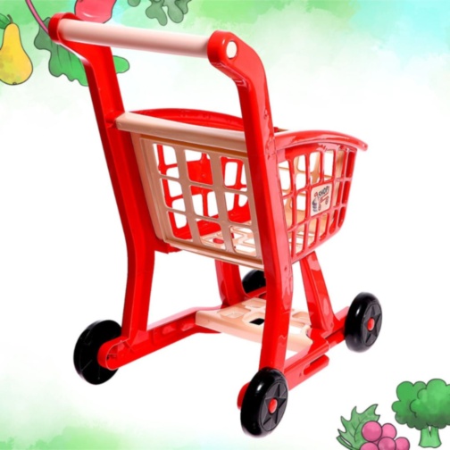 Cărucior de Cumpărături pentru Copii cu Accesorii Supermarket (roșu)