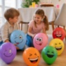 Set 25 de baloane colorate cu fețe emoji