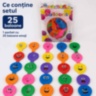 Set 25 de baloane colorate cu fețe emoji