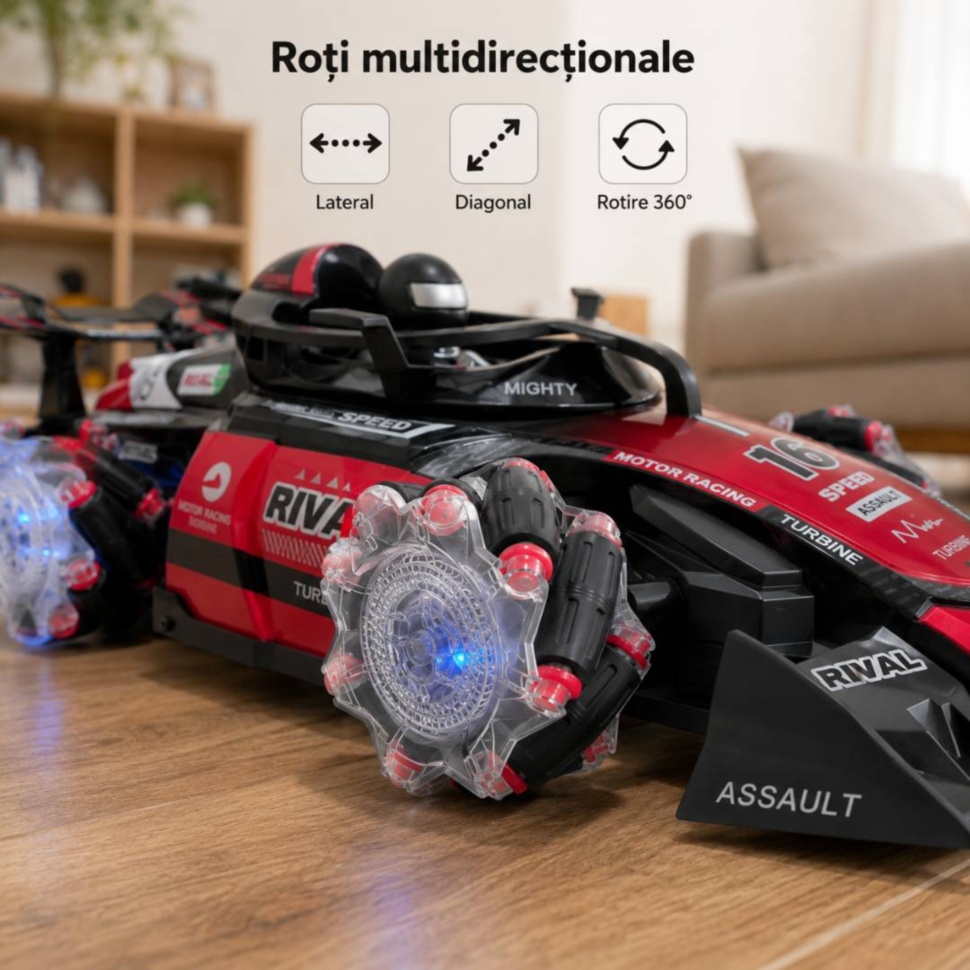 Lumini și efecte vizuale la mașinuța RC Stunt Car