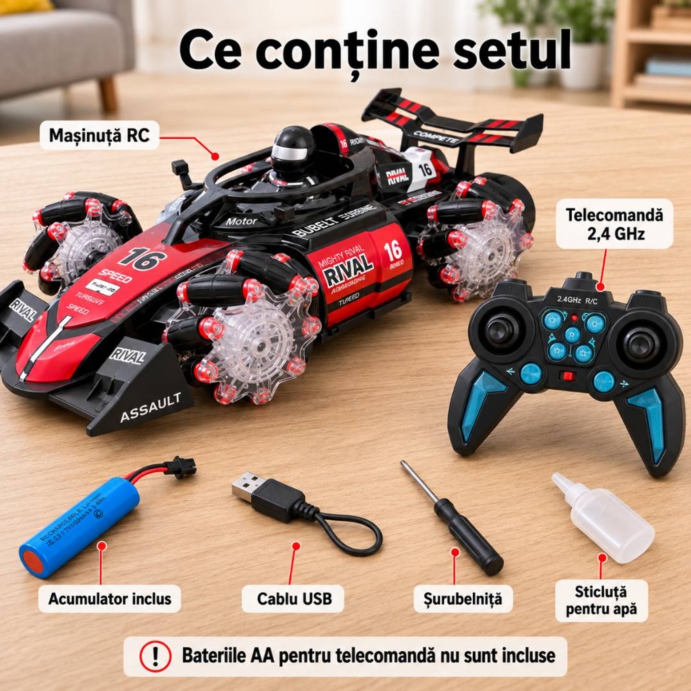 Mașinuță RC Stunt Car livrată aleatoriu în culori diferite